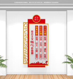 社会主义核心价值观竖版文化墙