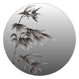 写意圆形水墨竹子国画装饰背景