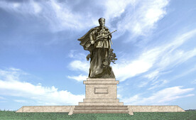 战士人物手绘雕塑