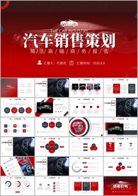红色汽车营销PPT模板
