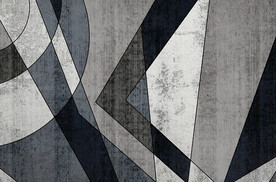 黑白灰色块抽象地毯