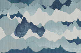 蓝色抽象色块地毯