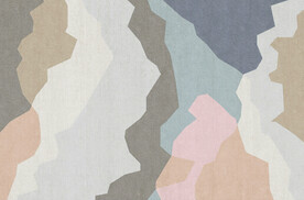 暖灰色抽象色块地毯