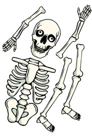 万圣节卡通骷髅拼图插画