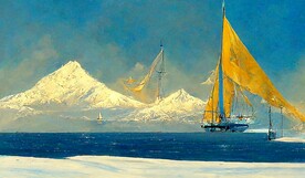 金色帆船装饰画