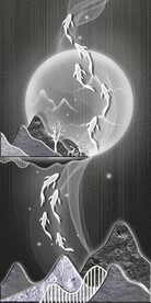 高清分层九鱼装饰画 