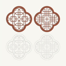 梅花形窗花格 花窗 中式图案