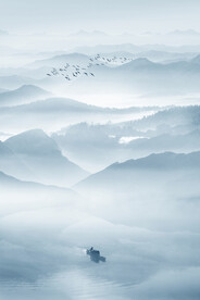 现代水墨山水画