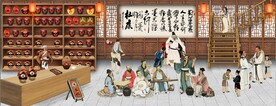 古代酒楼酒文化餐饮背景墙