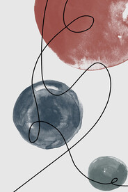 莫兰迪色水墨线条艺术装饰画素材