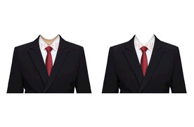 红色领带女西装正装psd