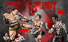 拳击散打健身房背景墙