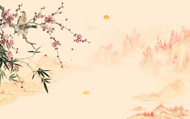 新中式花鸟画背景墙