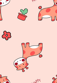 卡通长颈鹿花盆