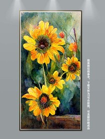 手绘向日葵装饰画