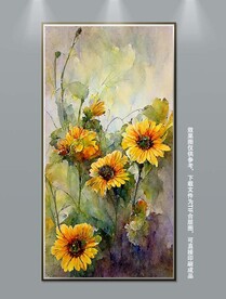 手绘向日葵装饰画