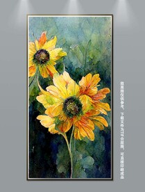 手绘向日葵装饰画