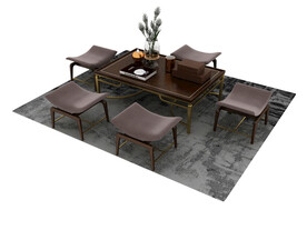 中式餐桌3d模型
