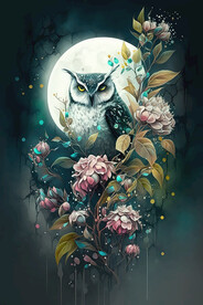 夜色下的猫头鹰