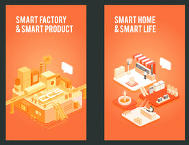 智能制造智能家电矢量海报