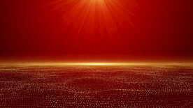 金色粒子红色背景视频