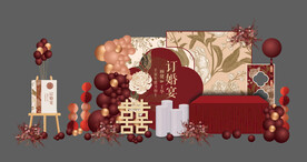 新中式订婚宴囍红色订婚宴 