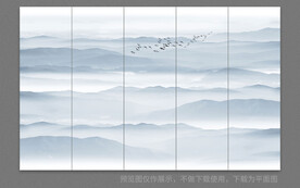 新中式屏风水墨画