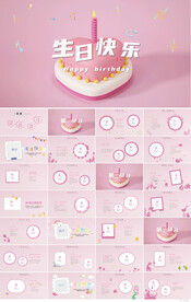 生日快乐生日派对纪念册PPT