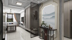 中式入户玄关效果图