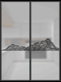 高清分层透明底推拉门玻璃打印图