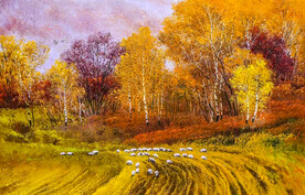 风景油画山水画