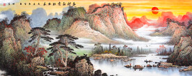 山水国画水墨画