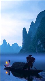 古风美女乘船视频