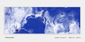 水墨青花山水画