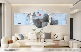 新中式水墨沙发背景