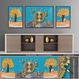 个性艺术唯美三联装饰画