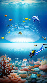 竖幅海底世界 