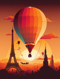 埃菲尔铁塔日落