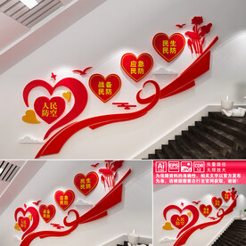 人民防空楼道文化墙