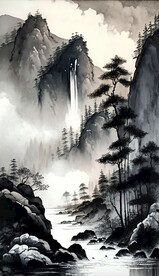 水墨山水画