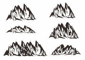 原创山峰山脉手绘图案AI矢量图