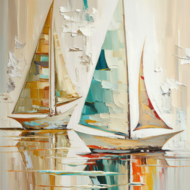 当代印象油画 风帆