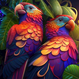 五彩羽毛的鸟儿