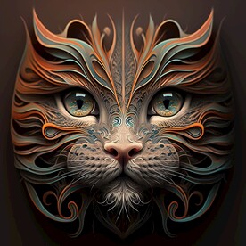 扭曲几何猫图形