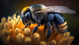 蜜蜂采蜜特写