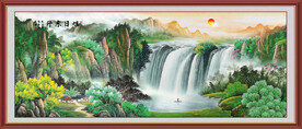 旭日东升国画山水