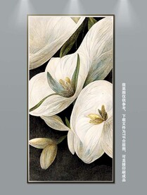 手绘轻奢花卉艺术装饰画