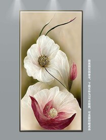 手绘轻奢花卉艺术装饰画