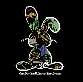 卡通涂鸦兔子剪影服装印花图案