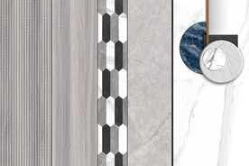 灰色大理石背景墙 瓷砖拼花